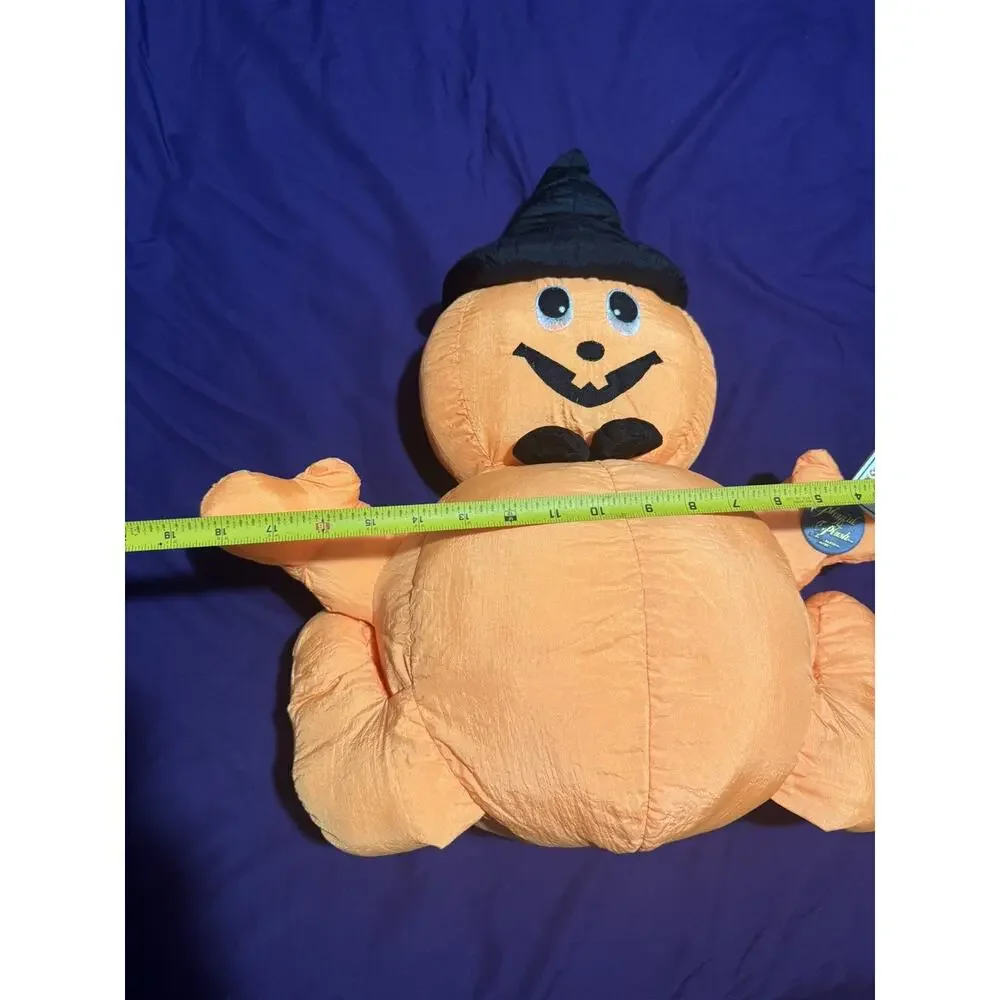 Vintage 1988 CHRISHA PLAYFUL PLUSH Pumpkin Halloween Nylon Stuffed Toy NWT